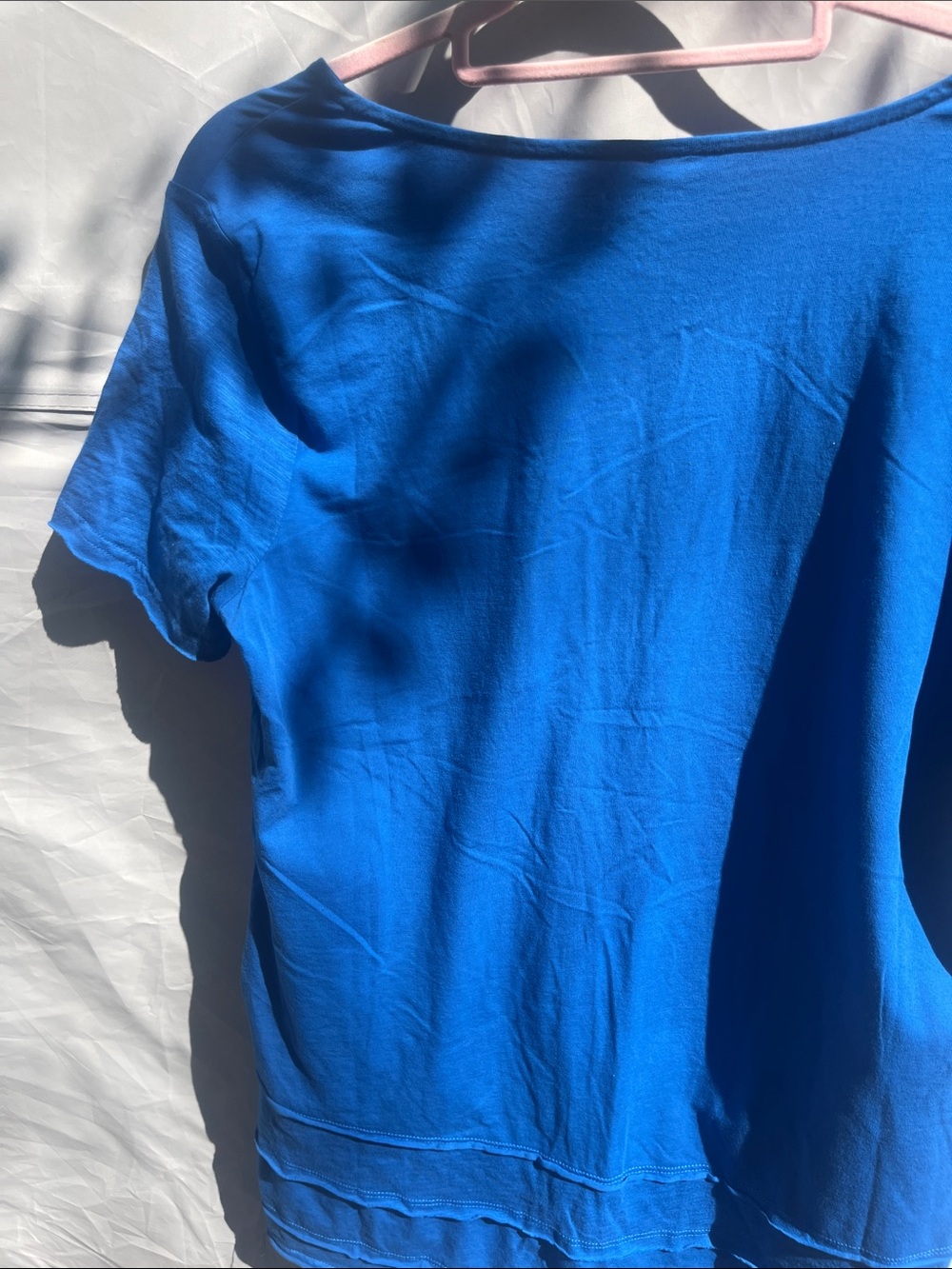neon buddha Bright Blue Button-Front V-Neck Top - Picture 9 of 10